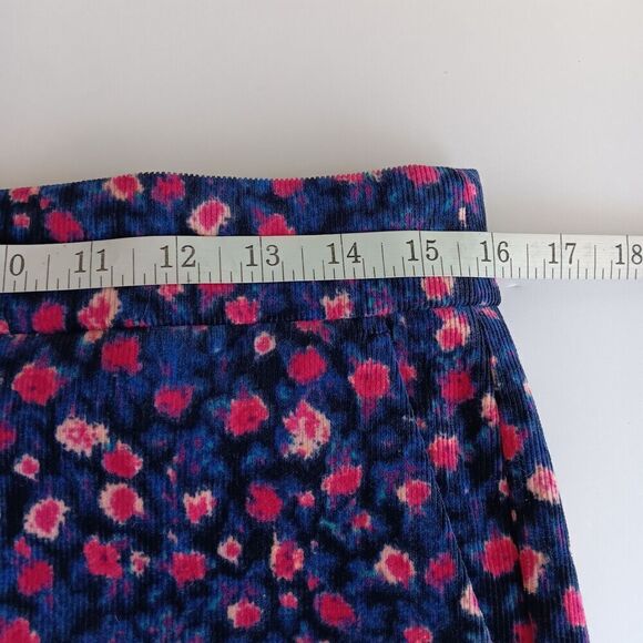 J. Crew Women's Size 8 Straight Leg Navy/Pink Floral Corduroy Trousers - Picture 6 of 12